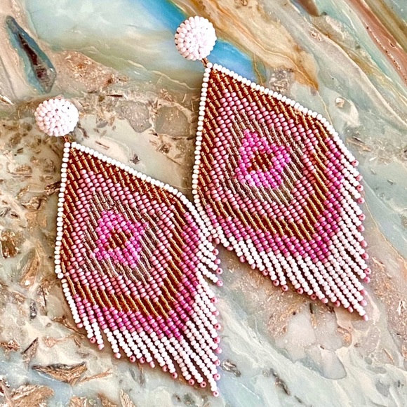 🌺🎉HP🎉🌺 NWT Deepa Gurnani Beaded Diamond Fringe Chandeliers - Picture 3 of 16